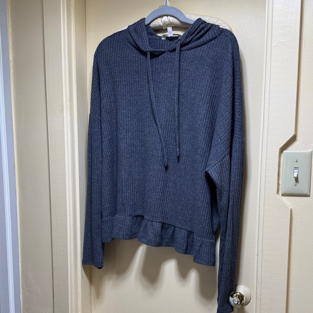 LC Lauren Conrad Charcoal Ribbed Hoodie